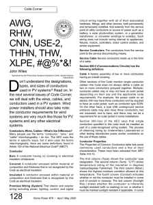 AWG, RHW, CNN, USE-2, THHN, THW, XLPE