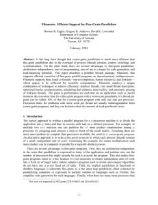 Filaments: Efficient Support for Fine-Grain Parallelism