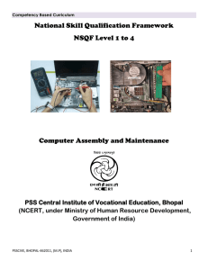 National Skill Qualification Framework NSQF Level 1 to 4