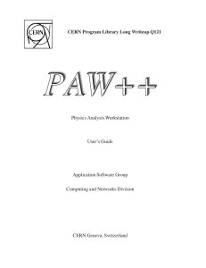 CERN Program Library Long Writeup Q121 Physics Analysis