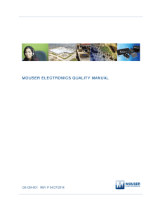 Quality Manual - Mouser Electronics