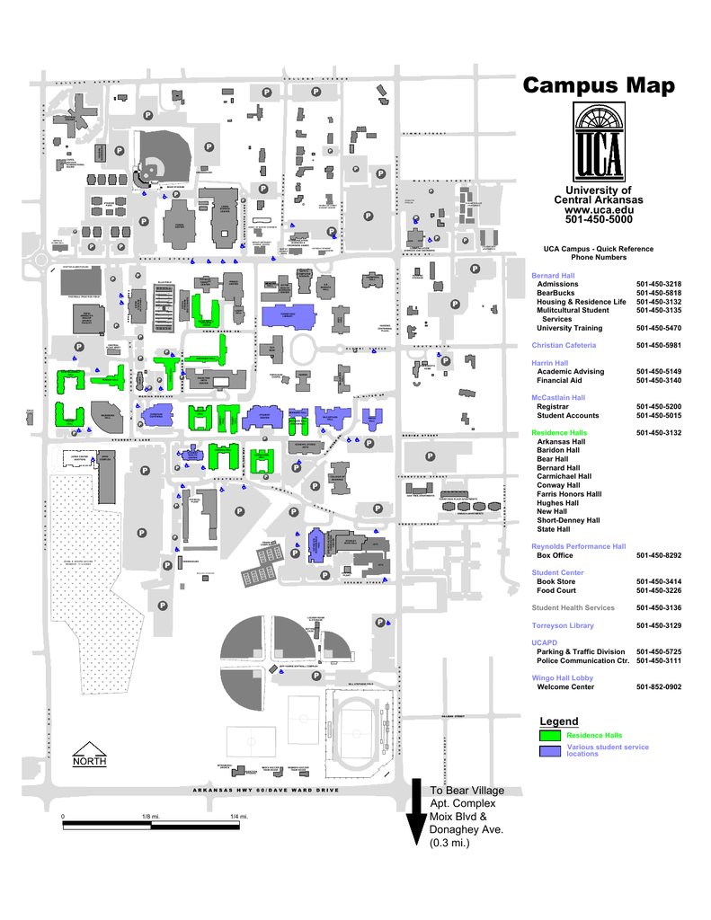 Uca Campus Map Conway Arkansas UCA Campus Map   UCA Physical Plant