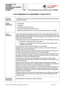 Late Submission of Assessment Tasks Policy