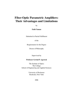 Fiber-Optic Parametric Amplifiers: Their Advantages and Limitations