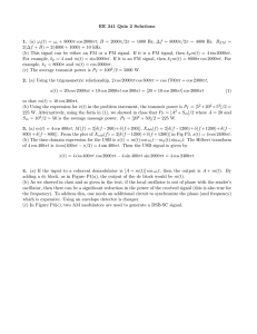 EE 341 Quiz 2 Solutions 1. (a) ωi(t) = ωc + 8000π cos 2000πt, B