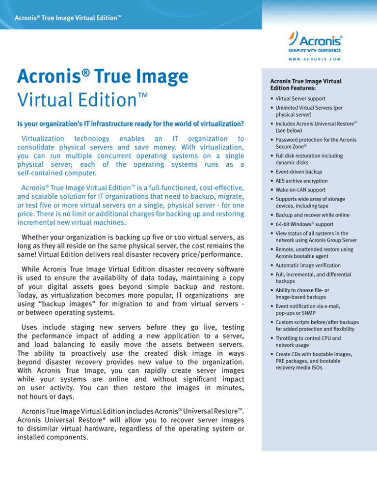 acronis true image physical to virtural