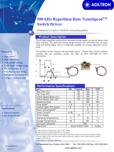 500 kHz Repetition Rate NanoSpeedTM Switch Driver