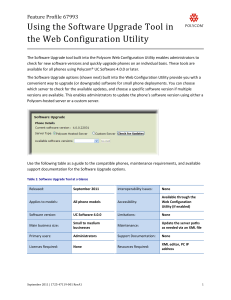 Using the Software Upgrade Tool in the Web