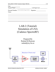 LAB-2 (Tutorial) Simulation of LNA (Cadence