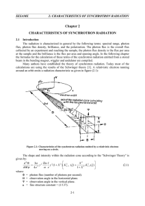 Chapter 2 CHARACTERISTICS OF SYNCHROTRON RADIATION