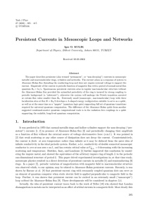Persistent Currents in Mesoscopic Loops and Networks