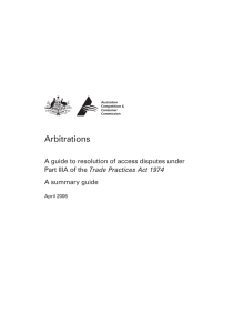 Arbitrations: a guide to resolution of access disputes under Part IIIA