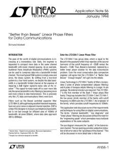 Better than Bessel Linear Phase Filters For Data Communications