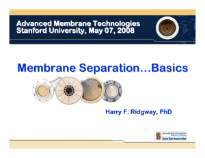 Membrane Separation…Basics