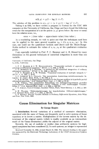 Gauss Elimination for Singular Matrices