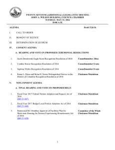 Agenda - Council of the District of Columbia