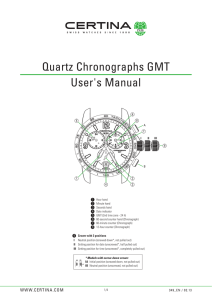 User`s Manual for Certina Chronograph GMT Quartz - Euro-Asia
