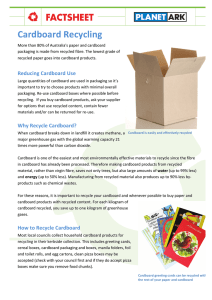 Cardboard Recycling - National Recycling Week