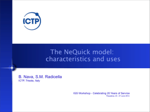 The NeQuick model: characteristics and uses