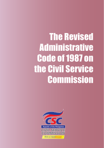 The Revised Administrative Code of 1987 on the Civil