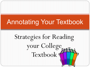 Annotating Your Textbook