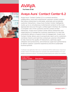 Avaya Aura® Contact Center 6.2