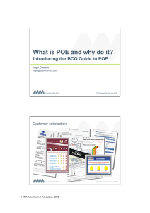 BCO POE presentation - AMA Alexi Marmot Associates