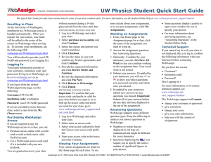 UW Physics Student Quick Start Guide