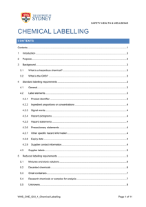 chemical labelling - The University of Sydney