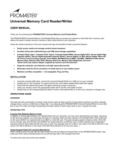 Universal Memory Card Reader/Writer