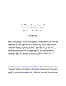 Global Patterns in Exporter Entry and Exit Caroline Freund, World
