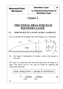 Chapter 2 FRICTIONAL DRAG FORCES IN BOUNDARY LAYER ∫ ∫