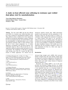 A study on heat affected zone softening in resistance spot welded