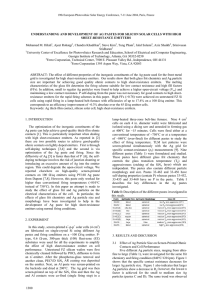 UNDERSTANDING AND DEVELOPMENT OF AG PASTES FOR