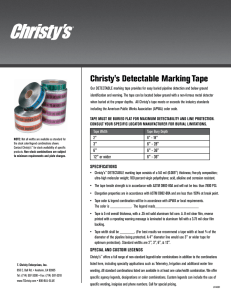 Christy`s Detectable Marking Tape