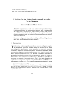 A Nullator-Norator Model-Based Approach to Analog Circuit Diagnosis