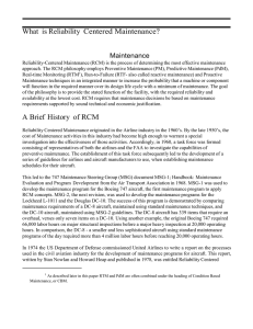 What is Reliability Centered Maintenance?