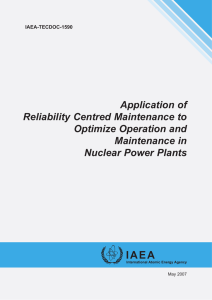 Application of Reliability Centred Maintenance