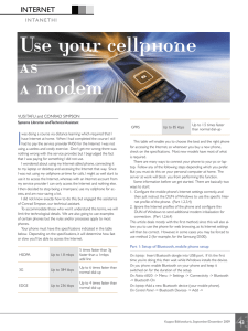 Use your cellphone as a modem