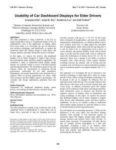 Usability of car dashboard displays for elder drivers
