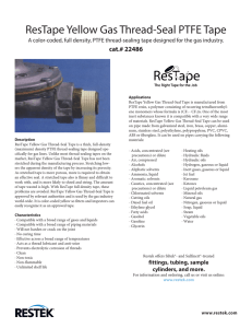 ResTape Yellow Gas Thread-Seal PTFE Tape Instruction