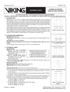 SPRINKLER WATER SHIELDS AND GUARDS TECHNICAL DATA