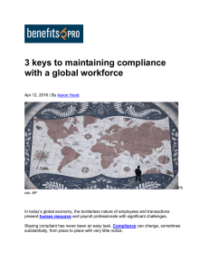 3 keys to maintaining compliance with a global workforce