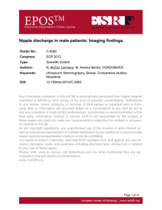 Nipple discharge in male patients: Imaging findings.