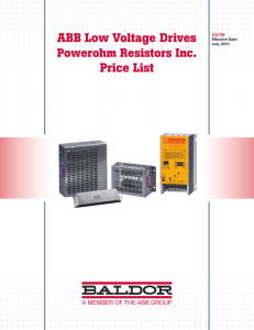 ABB Low Voltage Drives Powerohm Resistors Inc