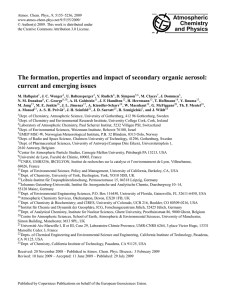 The formation, properties and impact of secondary organic aerosol
