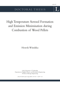 High temperature aerosol formation and emission minimisation