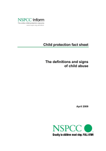 The definitions and signs of child abuse (NSPCC child protection