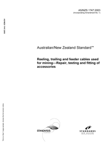 AS/NZS 1747:2003 Reeling, trailing and feeder cables used for