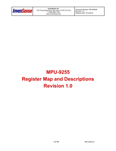 MPU-9255 Register Map and Descriptions Revision 1.0